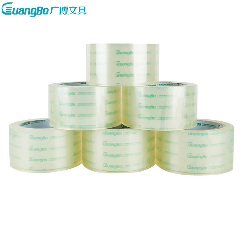 广博FX-61透明封箱胶带6卷/筒 3筒装 48mm*100y 封箱胶布 封口胶布 胶布 胶纸 封箱器胶带 打包胶带高清大图