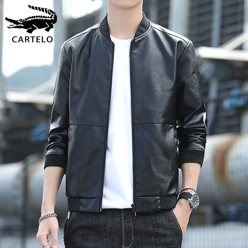 卡帝乐鳄鱼(cartelo)男士皮衣 卡帝乐鳄鱼男装2021春秋季新款男士皮衣