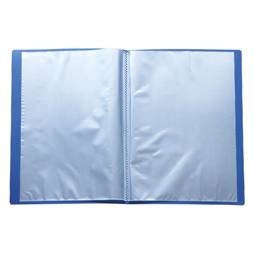 得力(deli) 5003 A4活页资料册 彩色插页袋资料册插袋文件册/活页插袋文件夹财务票证收纳 30页 蓝色高清大图