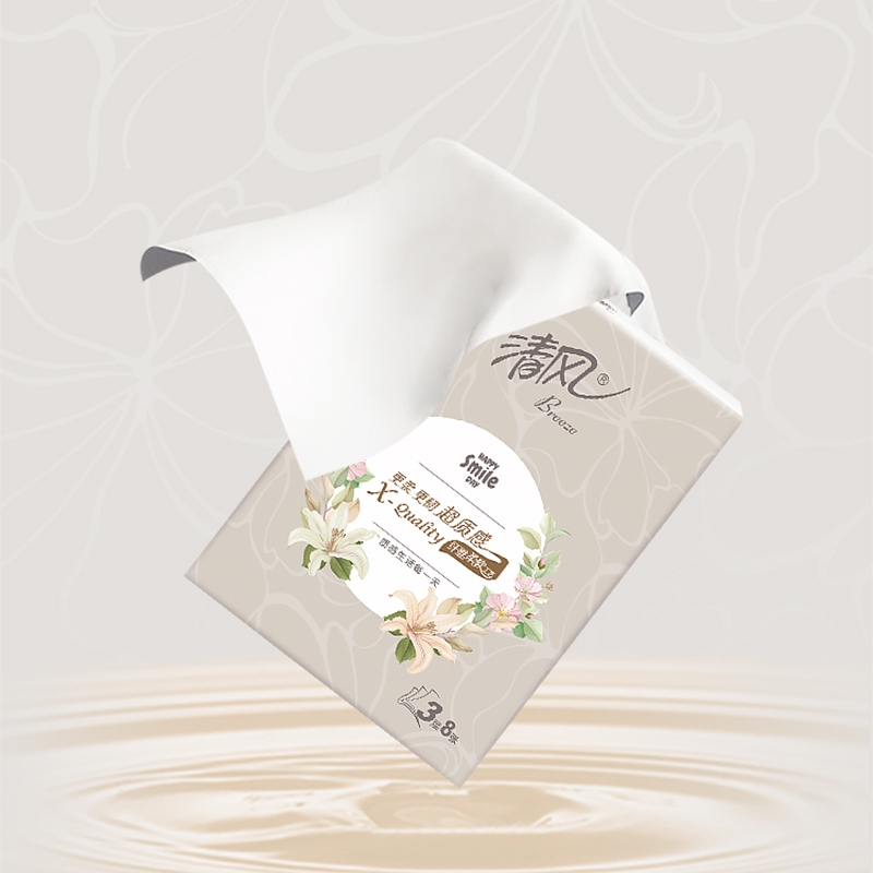 清风花漾超质感手帕纸30包家用出门便携小包装实惠纸巾
