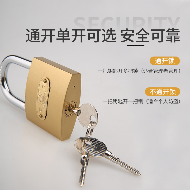 通用型防盗锁挂锁50mm配3把钥匙Y
