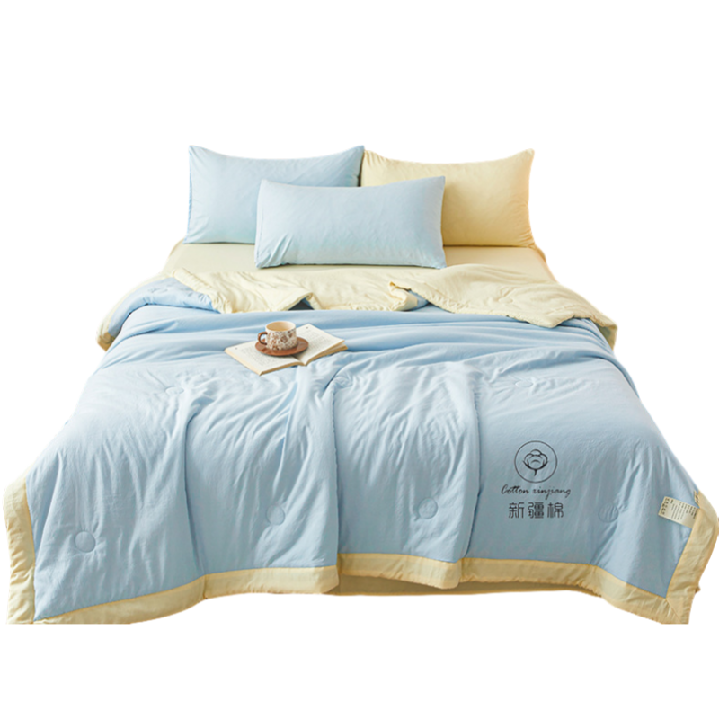 铭思沃空调被1500*2000mm条 黄蓝高清大图