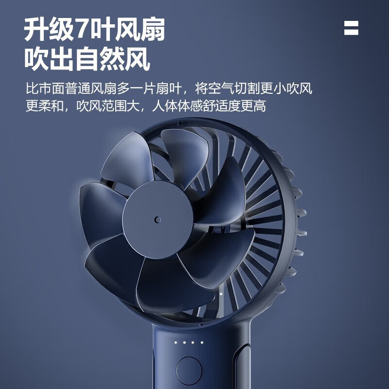 艾美特(AIRMATE)手持风扇 台立迷你便携可爱usb可充电小风扇2000mAh 黄色 CM-RD25-2**高清大图