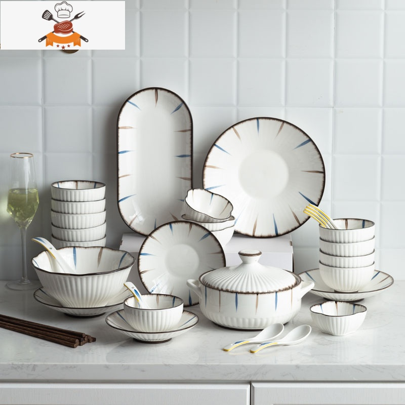 碗碟日式餐具套装碗盘家用陶瓷饭碗二四人食情侣碗筷套装创意组合敬平