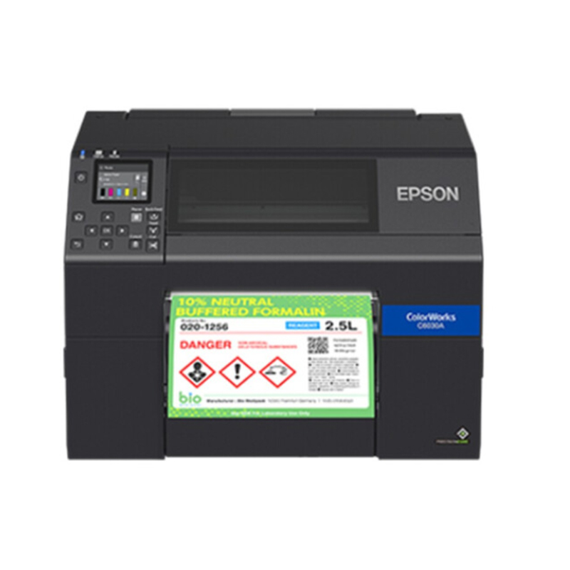 爱普生(EPSON) CW-C6030A 工业彩色标签机/条码打印机 自裁切 桌面型数码标签印刷机 卷筒不干胶喷墨打印高清大图