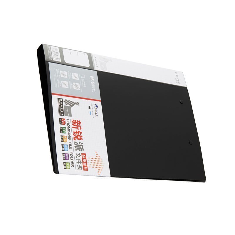 晨光(M&G) ADM95088 文件夹双强力夹新锐派A4(黑)黑色 5个装高清大图