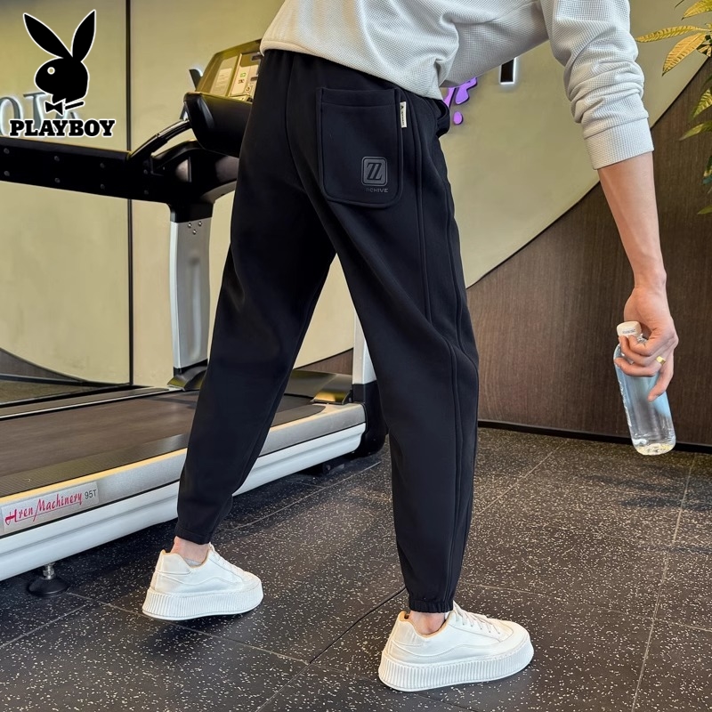 花花公子束脚卫裤男士春季潮流重磅运动裤百搭哈伦休闲长裤子男款