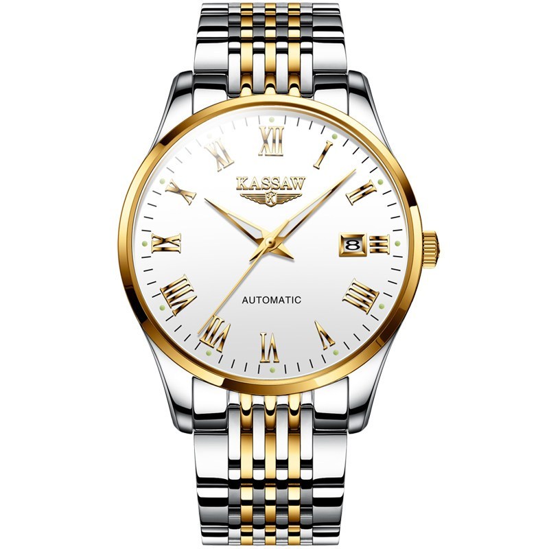 卡梭kassaw手表男士自动机械表商务薄款防水夜光学生男表k875g视频