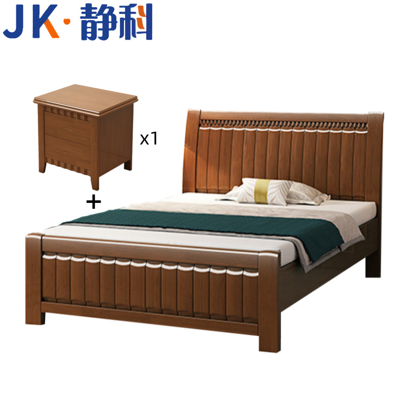 静科0.9米床900*2000*960mm(含床垫+床头柜)套高清大图