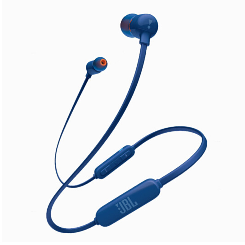 JBL T110BT 运动蓝牙耳机无线跑步入耳塞式线控耳机低音挂耳式 蓝色高清大图