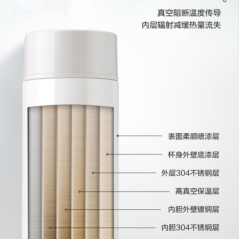 苏泊尔(SUPOR) KC38DZ11 保温杯 蜜桔红