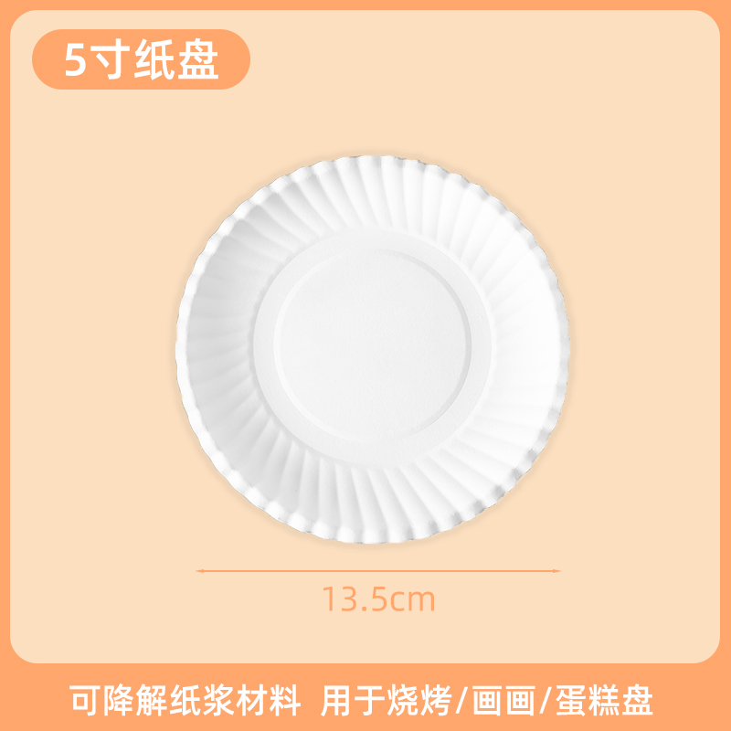 [补贴10%]一次性餐盘生日蛋糕盘子派对纸碟餐具白加厚绘画食品小吃野餐纸盘高清大图