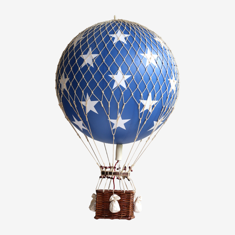 AUTHENTIC MODELS荷兰进口 复古客厅儿童房装饰挂饰模型 空中的浪漫旅行 蓝星大号热气球