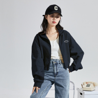 唐狮2023年新款春秋装卫衣外套女宽松慵懒风休闲上衣拉链开衫_64327 M 藏青/B款