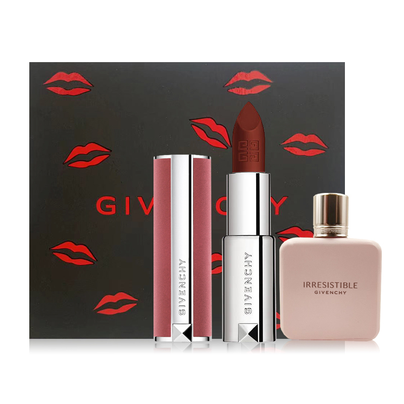 纪梵希givenchy高定粉丝绒口红n5034g倾城粉丝绒香水8ml礼盒装送女友
