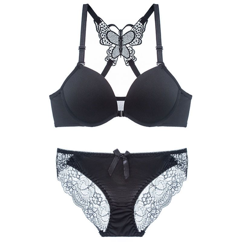 前扣式美背文胸聚拢女士内衣性感小胸罩蕾丝套装薄款