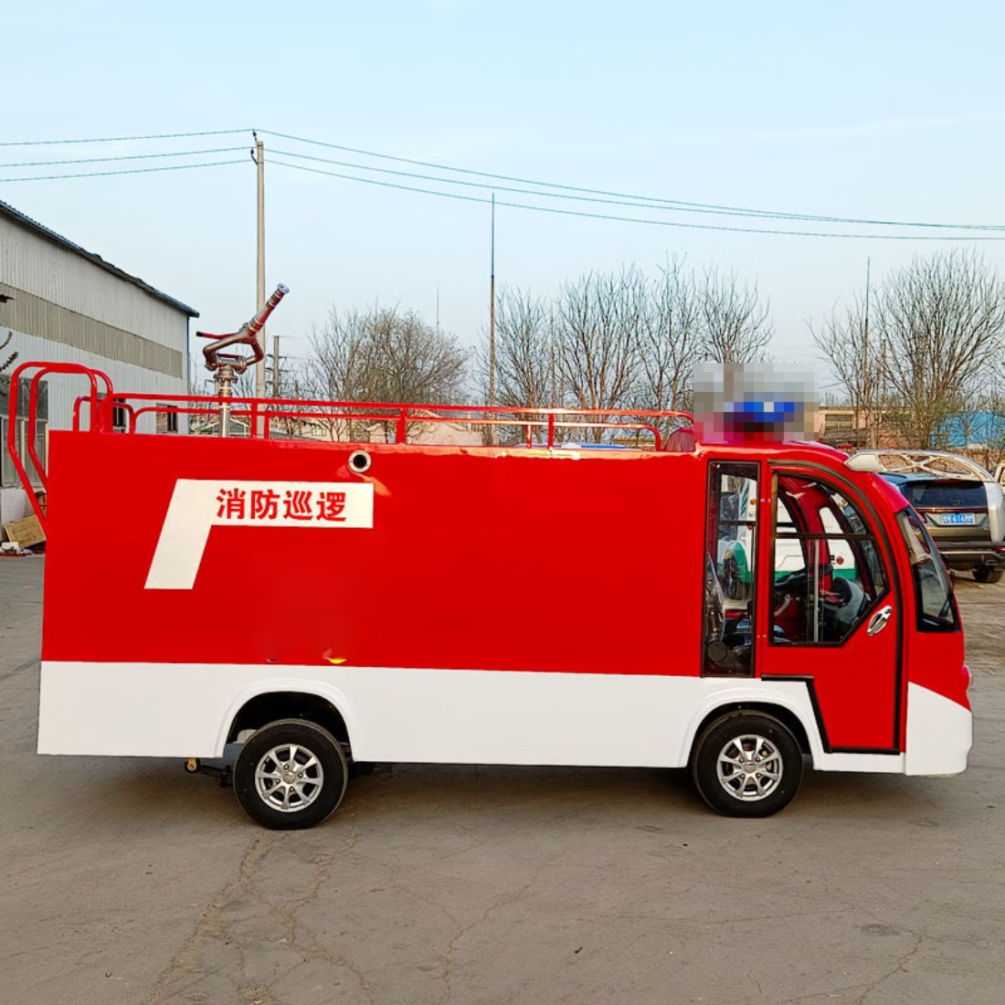 统航电动四轮消防车景区物业单排2座双排5座消防急救车洒水灭火车厂区电动观光车喷洒车 单排标配