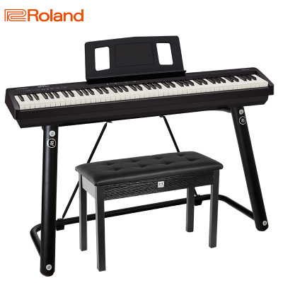 罗兰自营(Roland)电钢琴fp10 FP-10智能电子钢琴88键重锤便携式初学者家用U型琴架+双人琴凳+耳机全套礼包