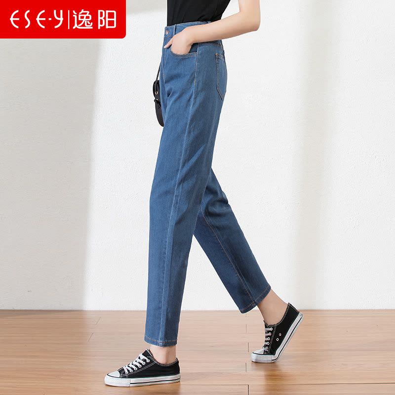 逸阳2020春季新款牛仔裤女休闲老爹裤百搭哈伦裤子图片