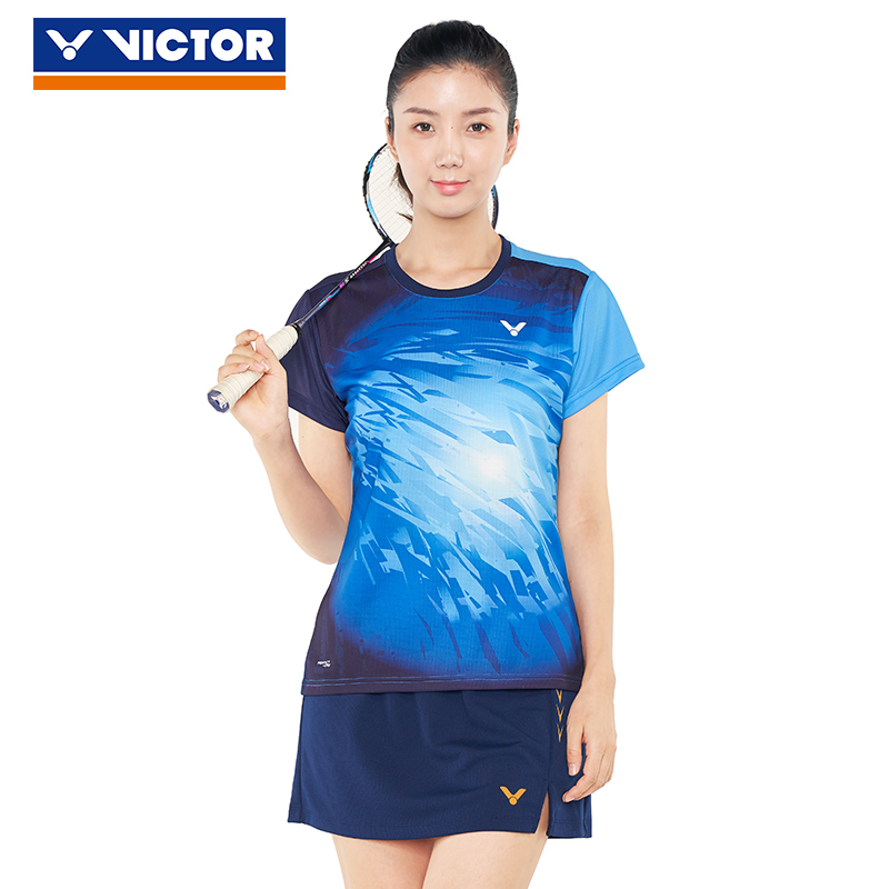 威克多VICTOR T-91002TD羽毛球服 女款马来西亚大赛系列针织短袖T恤