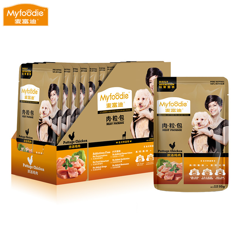 麦富迪 狗罐头 狗粮 浓汤鸡肉 95g /包 拌粮、拌饭搭档12包一箱
