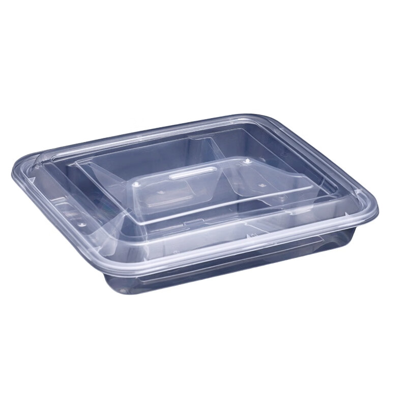 谦星T-20231018001 一次性餐盒四格外卖打包盒快餐盒分格透明便当饭盒餐盘1组/150套 (单位:组)高清大图