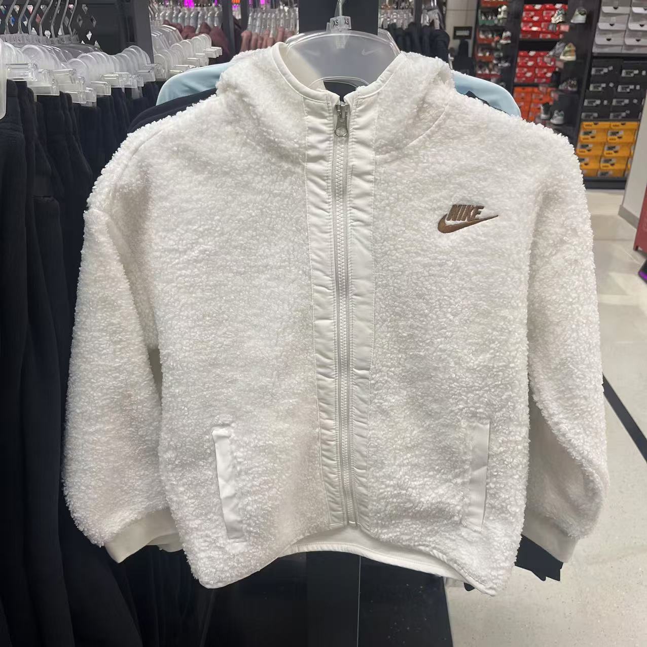 NIKE耐克连帽外套运动休闲抓绒保暖大童外套HQ4882-133 D HQ4882-133 XL