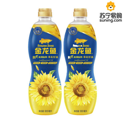 金龙鱼 阳光葵花籽油 900ml瓶装压榨食用油*2