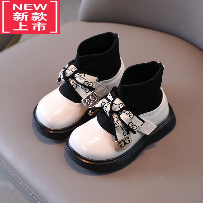 可莉允2022女童靴子春秋单靴小童软底黑色洋气女宝宝短靴女孩幼儿公主鞋图片