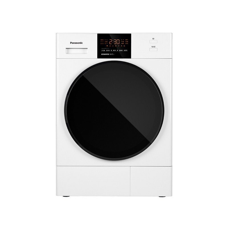 松下 (Panasonic) 9KG大容量 双转子定频频热泵大风量烘干 40分钟快烘 五档干衣NH-EH900W