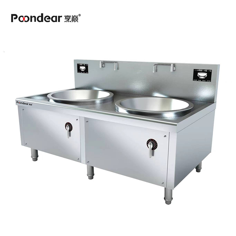 烹巅(Poondear)商用电磁大锅灶 学校食堂酒店单位大锅灶炒炉灶 电磁双头大锅灶 70 PDC-D700Ⅱ-E115