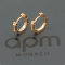 APM monaco银镶晶钻八边形小耳环女时尚个性简约耳坠潮流首饰品一对 玫瑰金色