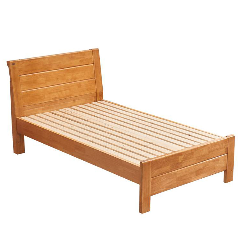 广亿隆实木床带垫配床头柜（1.2米床*1张带床垫*1张配床头柜*1个）WH-TCG2111#D/套高清大图