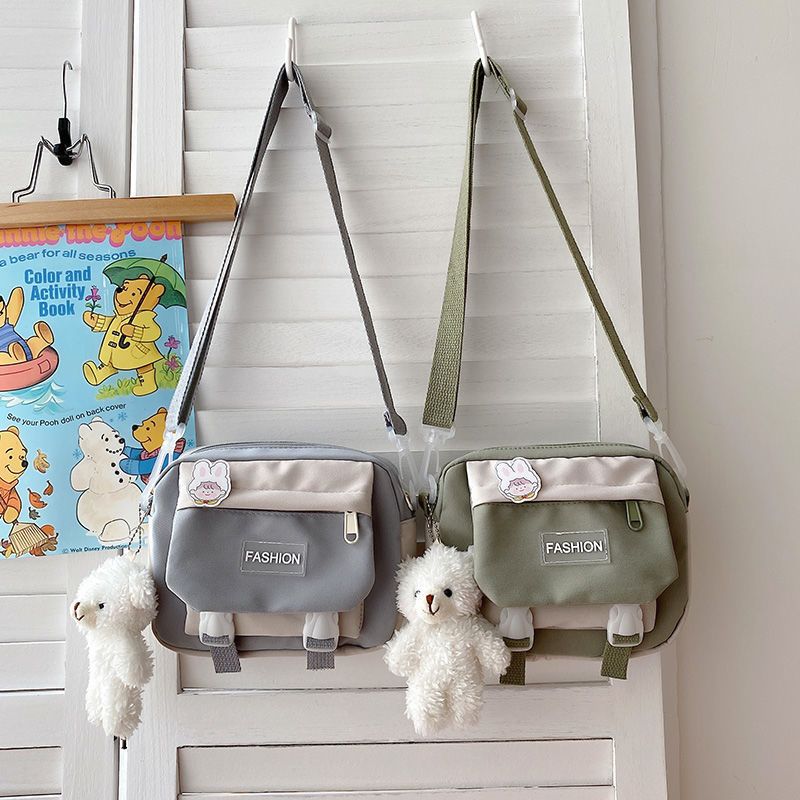 日系ins可爱大容量帆布包卡通韩版原宿校园少女学生jk单肩斜挎包 粉色