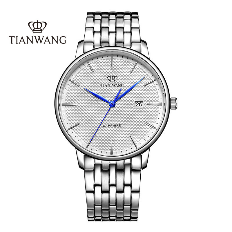 天王表男士手表钢带正品防水男表休闲商务石英表31091