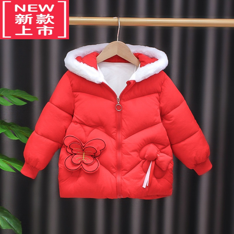 可莉允反季儿童羽绒棉服加绒加厚棉衣女童上衣宝宝棉袄羽绒棉外套冬装潮