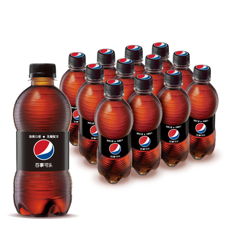 百事可乐无糖7喜美年达碳酸饮料瓶装300ml6小胶瓶