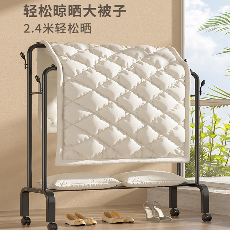 法耐简易晾衣架落地折叠阳台晒衣服架子家用卧室家用晾衣杆折叠挂衣架