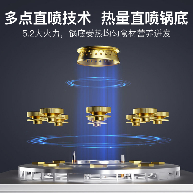 新飞燃气灶双灶煤气灶单灶具5.2KW大火力双眼灶家用嵌入式台式煤气炉不锈钢双九腔猛火灶灶台液化气灶