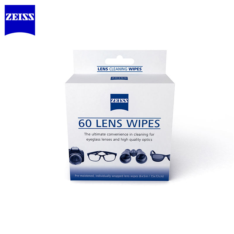 蔡司 ZEISS 专业光学拭镜纸 擦镜纸 眼镜 相机镜头 镜片清洁湿巾 60片装