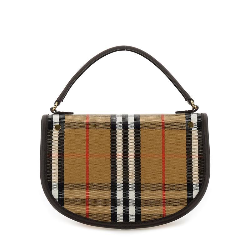 博柏利(BURBERRY)女款刺绣帆布斜挎包休闲百搭多用途手提单肩包日
