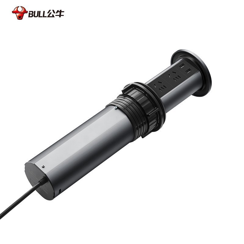 公牛(bull)GN-SD104U黑色[智能触控]带线1.5米升降插座岛台台面智能电动电源厨房桌面橱柜吧台嵌入式隐藏式