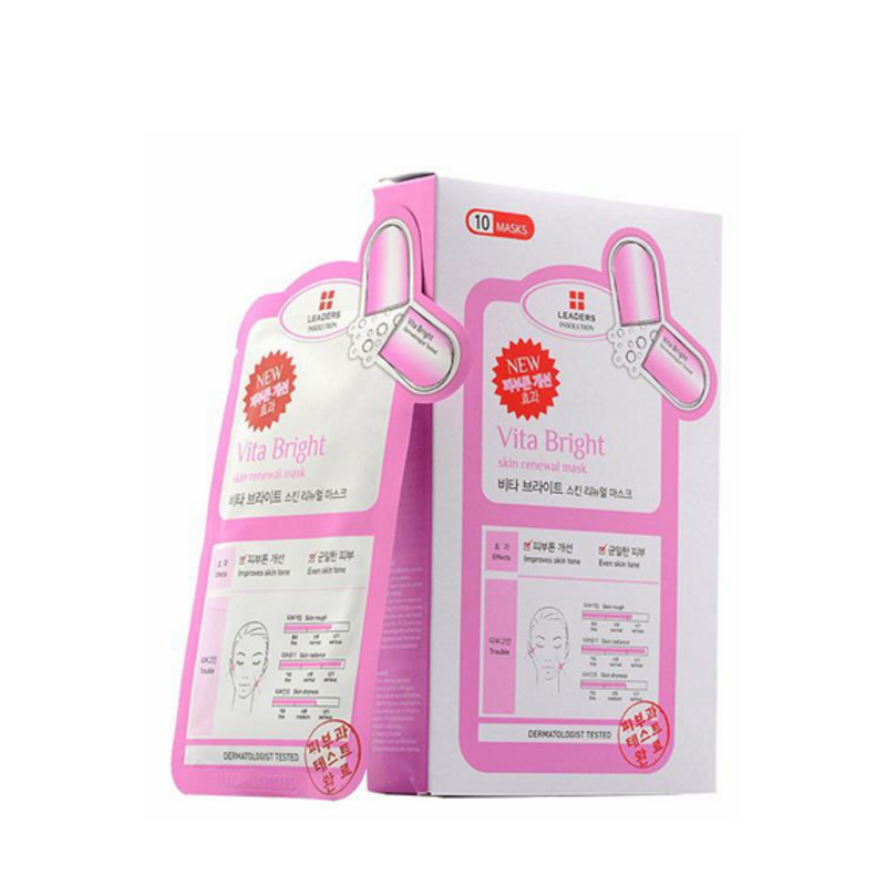 [正品保证]LEADERS 丽得姿润美维生素C亮颜多效清爽面贴膜25ml*10片/盒 韩国进口