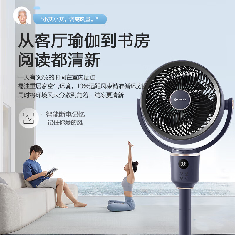 艾美特(Airmate) 空气循环扇遥控电风扇家用摇头电扇涡轮换气扇循环对流风扇落地 FA18-SRD116(语言款)高清大图