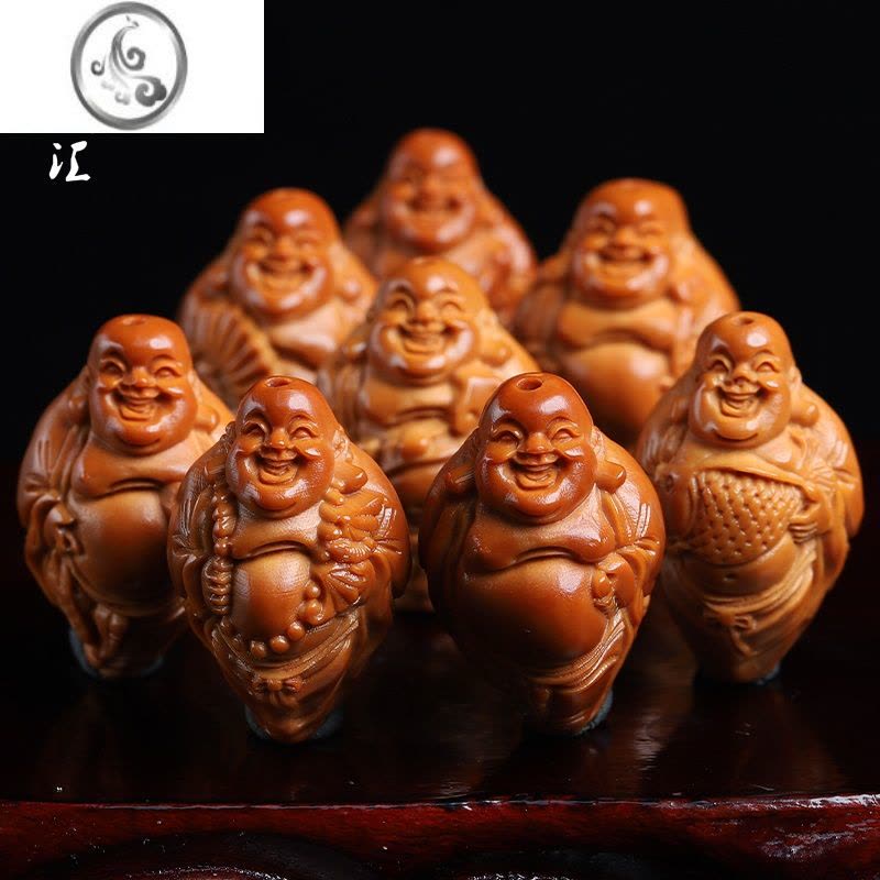 JiMi橄榄核手串2.0大籽手工雕刻八宝佛珠弥勒文玩核雕橄榄胡手链男