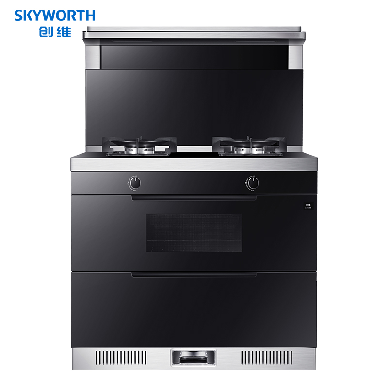 创维(SKYWORTH)集成灶一体灶家用二星消毒柜侧吸式一体下排式侧吸油烟机环保灶烟灶套餐JJZT-J02X天然气高清大图