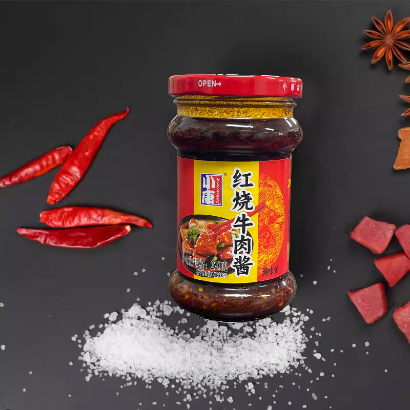 小康(XIAOKANG) 红烧牛肉酱 220克*2瓶 佐餐下饭酱拌米饭拌面火锅蘸酱麻酱辣椒酱高清大图