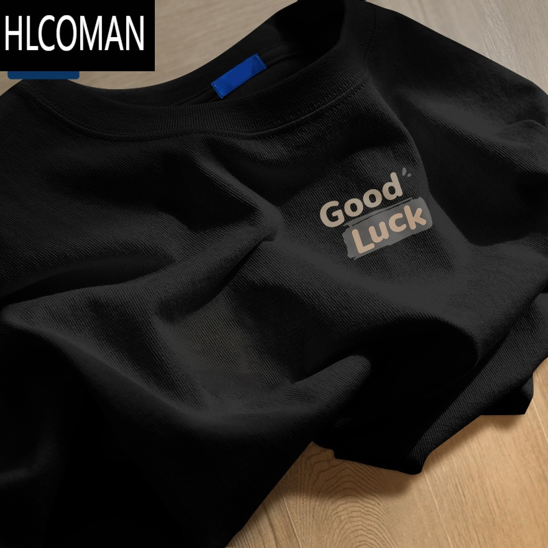 HLCOMAN特价男生t恤短袖韩版复古体恤宽松大码长袖T恤男装半袖上衣打底衫