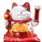 猫摆件自动招手店铺开业陶瓷大号电动摇手发财猫家居创意礼品 三维工匠 11寸八方来财B款猫