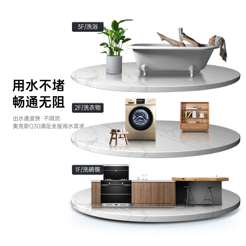 奥克斯Q30前置过滤器反冲洗免拆家用7T自来水全屋大流量中央净水器滤网管道滤水器(自行安装)